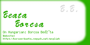 beata borcsa business card